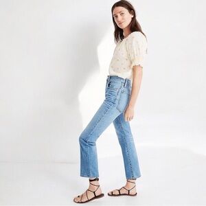 Madewell Slim Demi Boot Jeans Sz 26 Womens Light Wash Stretch High Rise Denim